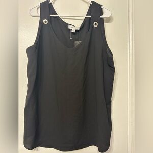 Nine West Black Tank Top with Silver Accents